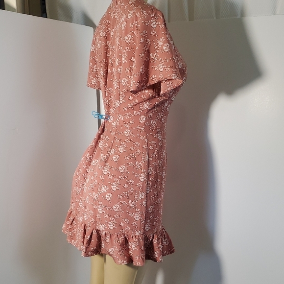 Sage The Label Floral Pink Mini Dress Size M - Picture 6 of 11